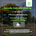 1ª Sessão Extraordinária do ano terá sete projetos para votação  1ª Sessão Extraordinária do ano terá sete projetos para votação