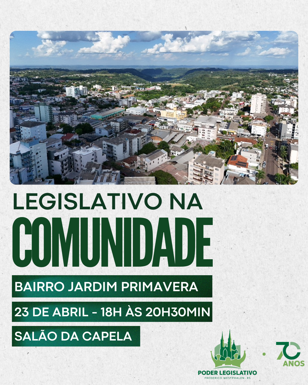 “Legislativo na Comunidade” visitará bairros e localidades do interior a partir deste mês
