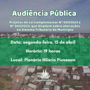 Audiência Pública debaterá possíveis alterações no Sistema Tributário do Município Audiência Pública debaterá possíveis alterações no Sistema Tributário do Município