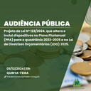 Audiência Pública irá debater adequações no PPA e LDO