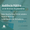 Audiência Pública sobre a LDO 2024 será realizada nesta quarta-feira