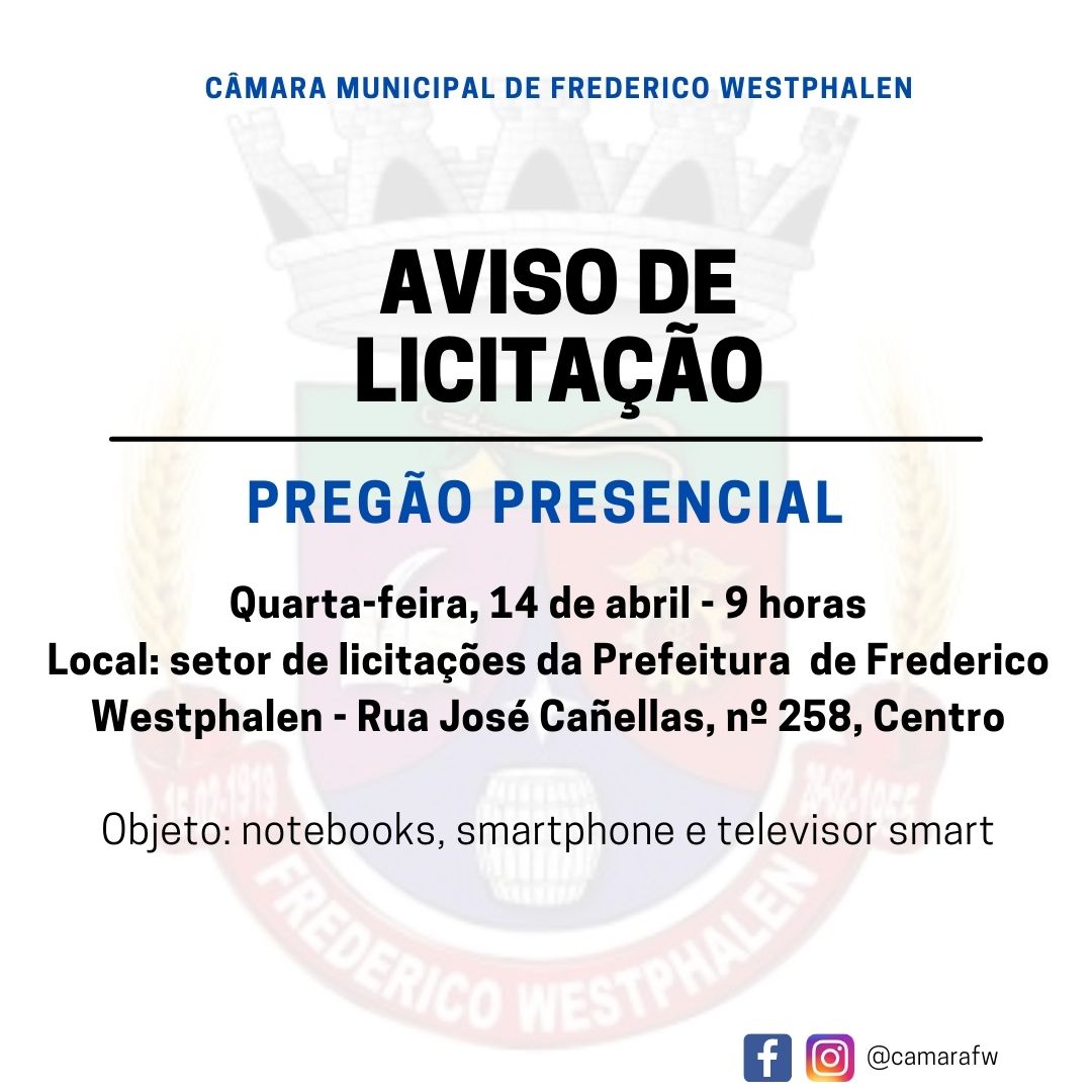 Câmara abre licitação para aquisição de itens para a informatização de processos 