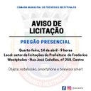 Câmara abre licitação para aquisição de itens para a informatização de processos 