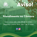 Câmara de Vereadores está com atendimento em turno único Câmara de Vereadores está com atendimento em turno único