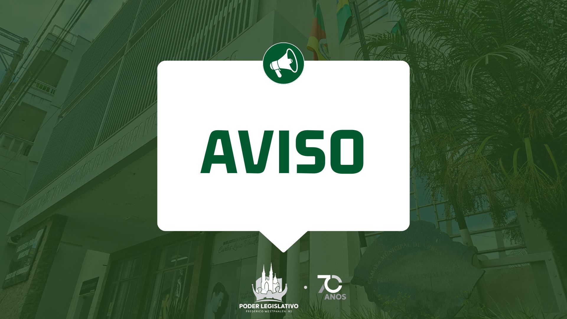 Câmara FW terá ponto facultativo na terça-feira, 28, Dia do Servidor Público