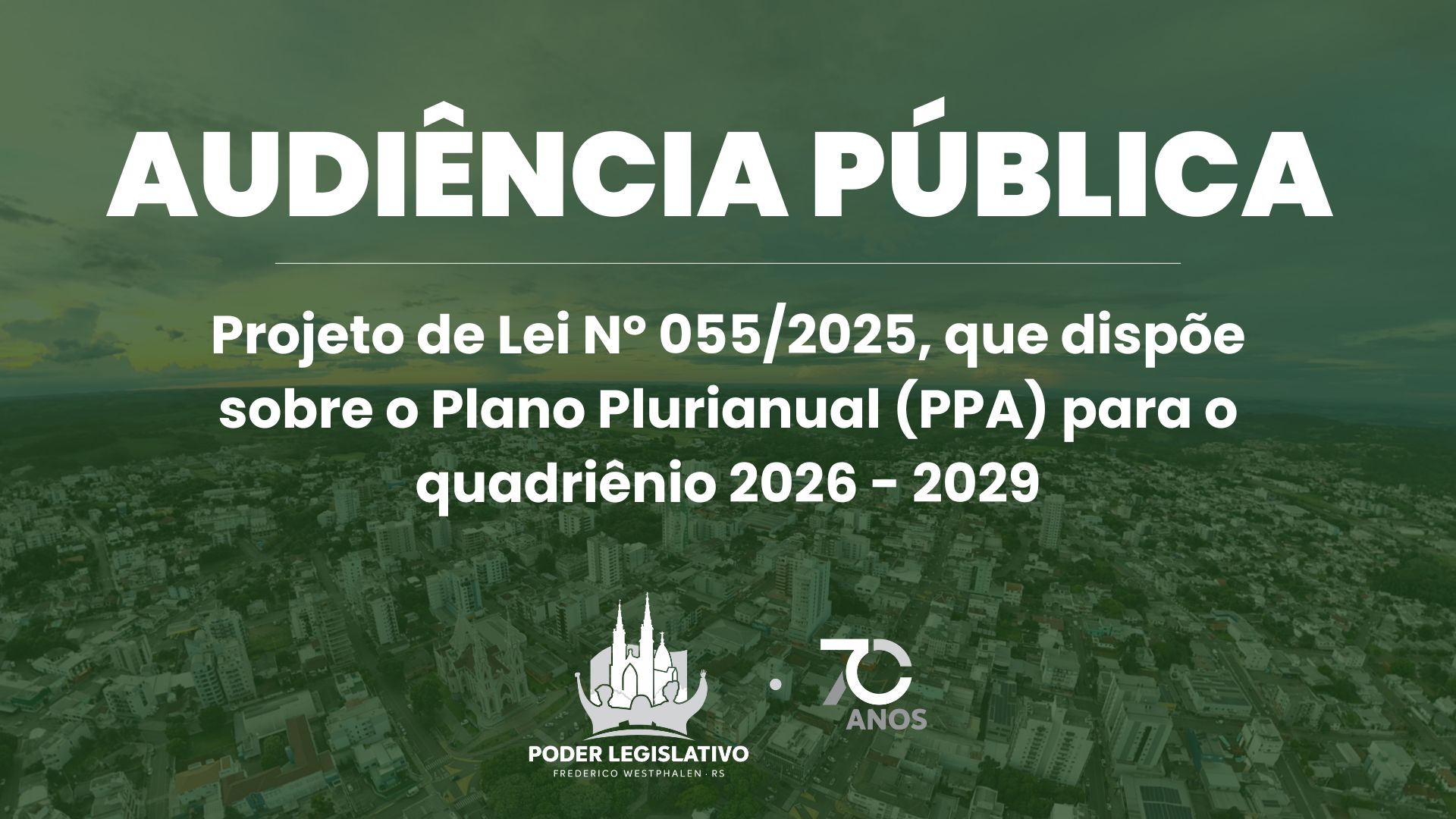 Câmara promove Audiência Pública para debater Plano Plurianual (PPA) dos próximos quatro anos