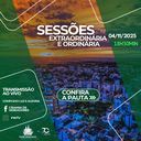 Câmara promove duas Sessões nesta terça-feira