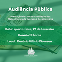 Câmara promoverá audiência pública sobre o cumprimento das metas fiscais do município