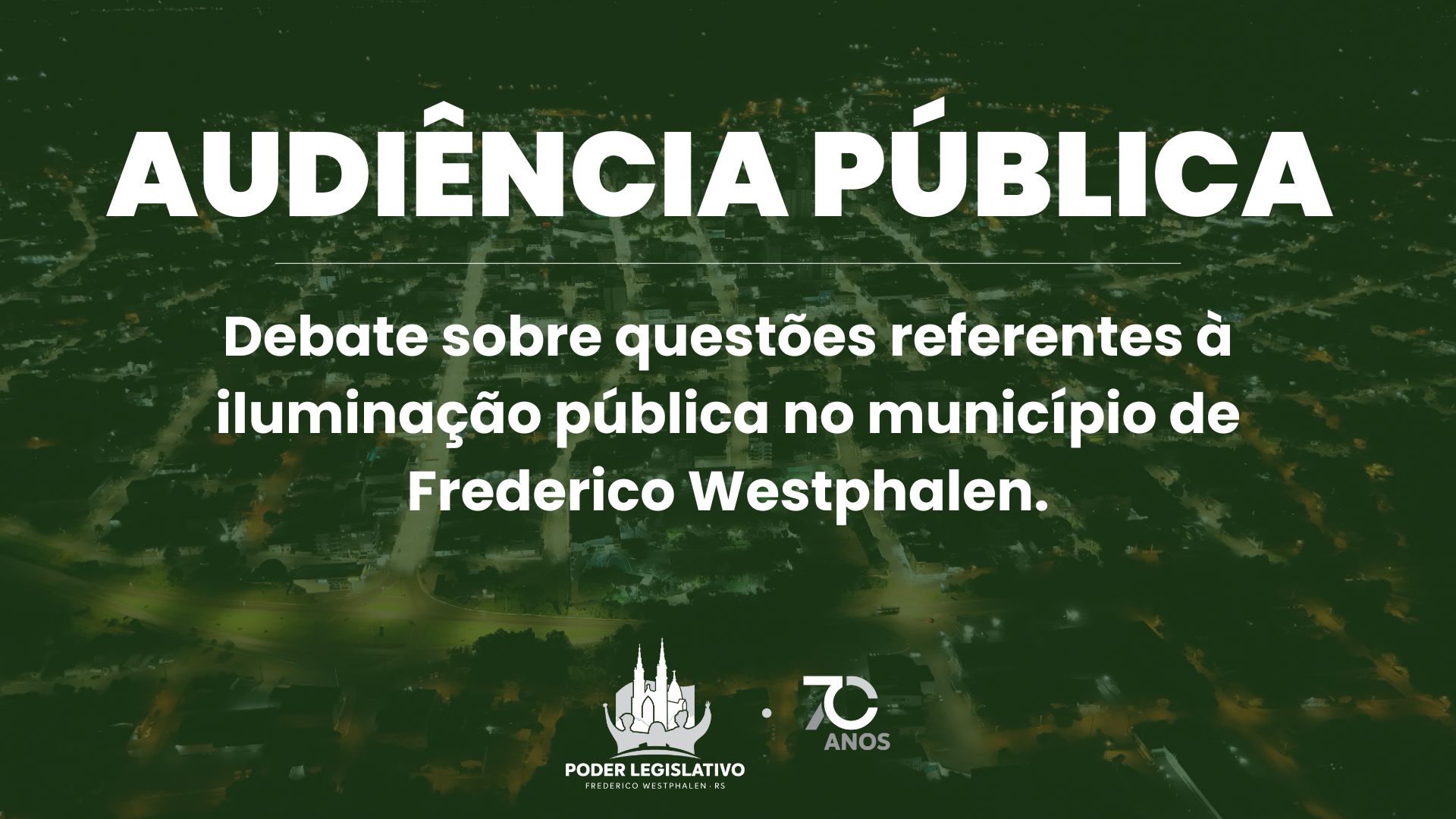 Comunidade poderá participar de Audiência sobre iluminação pública na Câmara nesta segunda-feira, 1º de setembro