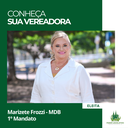 Conheça sua Vereadora: Marizete Lourdes Frozzi Conheça sua Vereadora: Marizete Lourdes Frozzi