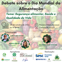 Debate sobre o Dia Mundial da Alimentação contará com duas palestras de sensibilização 