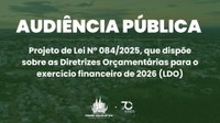 LDO 2026: Câmara realizará audiência pública para debater metas e prioridades orçamentárias do município para o próximo ano
