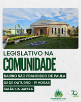 Legislativo na Comunidade: Vereadores estarão no Bairro São Francisco de Paula nesta quinta-feira