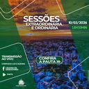 Legislativo promove duas Sessões nesta terça-feira, 10