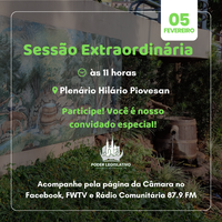 Legislativo vota cinco projetos em regime extraordinário