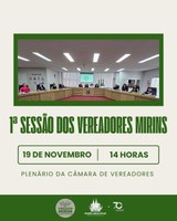 Primeira Sessão Ordinária dos Vereadores Mirins será realizada nesta quarta-feira