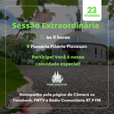 Sessão Extraordinária desta sexta-feira terá três projetos para votação Sessão Extraordinária desta sexta-feira terá três projetos para votação
