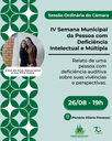 Sessão Ordinária desta terça-feira será alusiva à 4ª Semana Municipal da Pessoa com Deficiência Intelectual e Múltipla Sessão Ordinária desta terça-feira será alusiva à 4ª Semana Municipal da Pessoa com Deficiência Intelectual e Múltipla